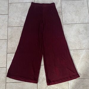 Ziri USA Vintage Burgundy Dyed Detail Wide Leg Pants